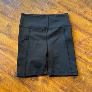 Black Biker Shorts with Pockets